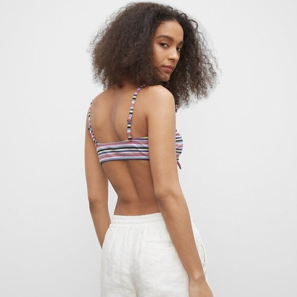 New Solid & Striped Roux Multi Stripe Bandeau/Removable Straps Bikini Top Small - Picture 7 of 12
